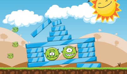 Angry Animals - Aliens Come In: lancio in lungo, catapulta, tiro, alieni, angry birds
