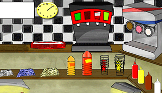 Big Bob's Burger Joint: bancone, hamburger, cooking