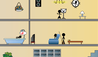 Causality 2: stickman, ragionamento, eventi, causality, punta e clicca