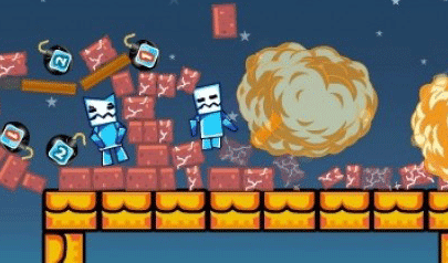 Explodabot: robot, strutture, bombe, esplosione