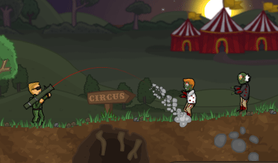 Flaming Zombooka 3 - Carnival: zombie, cannone, bersaglio, tiro