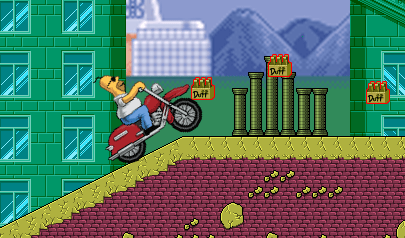 Homer Motorbike: simpson, cartoon, tragitto, moto