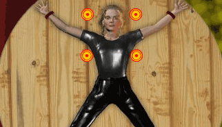 Lanciatore di Coltelli - Knife Throw: circo, coltelli, ruota