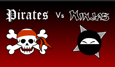 Pirates Vs Ninjas: cannone, pirati, ninja, fisica
