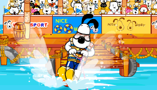 Puppy Waterskiing: estate, mare, dance dance revolution, surf
