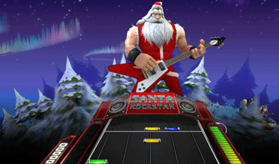 Santa Rockstar 4: babbo natale, guitar hero, musica, note musicali, chitarra