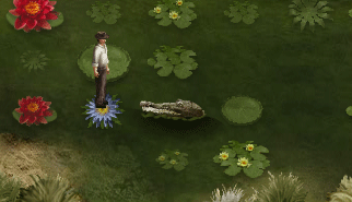 Swamp Escape: salti, coccodrilli, rane, fiori
