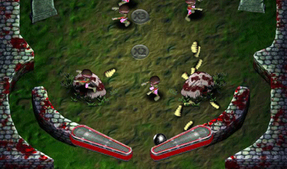 Zombie Pinball: flipper, zombie