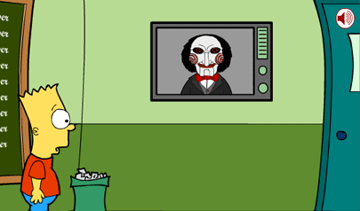 Bart Simpson Saw Game: punta e clicca, pigsaw, simpson, cartoons