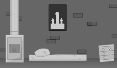 Grayscale Escape - The Basement: punta e clicca, fuga da una stanza, bianco e nero