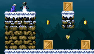 Running Blue: azione scorrevole, super mario, invernali, neve