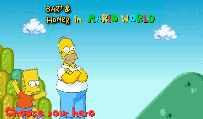 Bart e Homer in Mario World: simpson, cartoons, super mario, platform