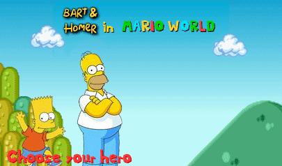 Gioca a Bart e Homer in Mario World