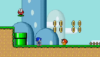 Sonic in Mario World 2: sonic, super mario, arcade, console, avventura scorrevole