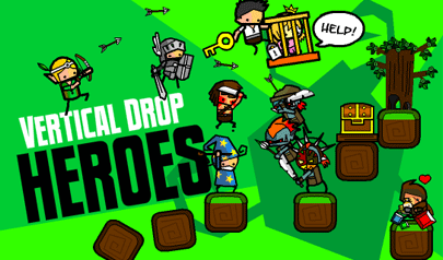 Vertical Drop Heroes: avventura scorrevole, piattaforme, due giocatori