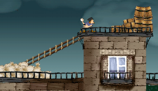 Fratboy House Wars: worms, studenti, scuola, catapulta
