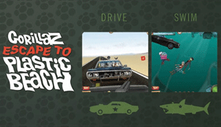 Gorillaz - Escape To Plastic Beach: corse, auto, mare, sub