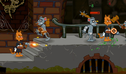 Zombie Mice Annihilation: azione scorrevole, sparatutto, animali, gatti, topi