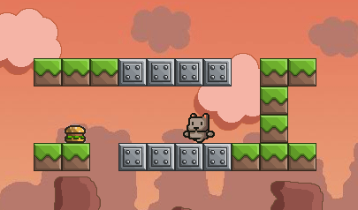 Il Gatto e i Panini - Burger Cat: hamburger, gatti, pixel, lemmings, percorso
