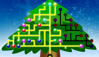 Light Up the Christmas Tree Puzzle: pipe game, natale, alberi, luce