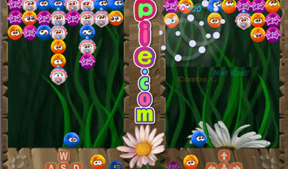 Woobies Breaking: puzzle bobble, gruppi colorati, due giocatori