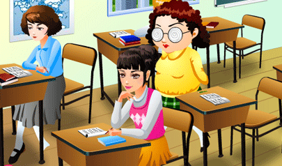 Lazy Time in Classroom: girls, di nascosto, classe, scuola