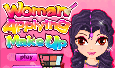 Woman Applying Make Up: girls, makeup