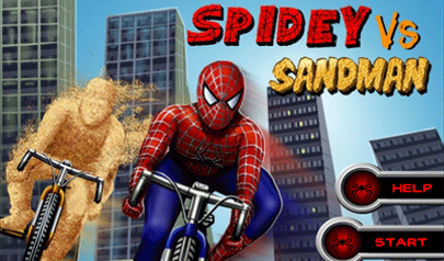 Spidey Vs Sandman: corse, bicicletta, gare, bmx, cartoons, spiderman