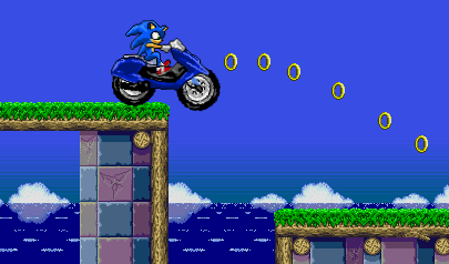 Super Sonic Motobike IV: sonic, console, moto, tragitto