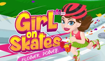 Girl On Skates - Flower Power