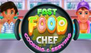 Fast Food Chef Cooking and Serving