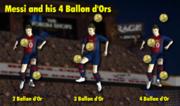 Messi and his 4 Ballon d'Ors